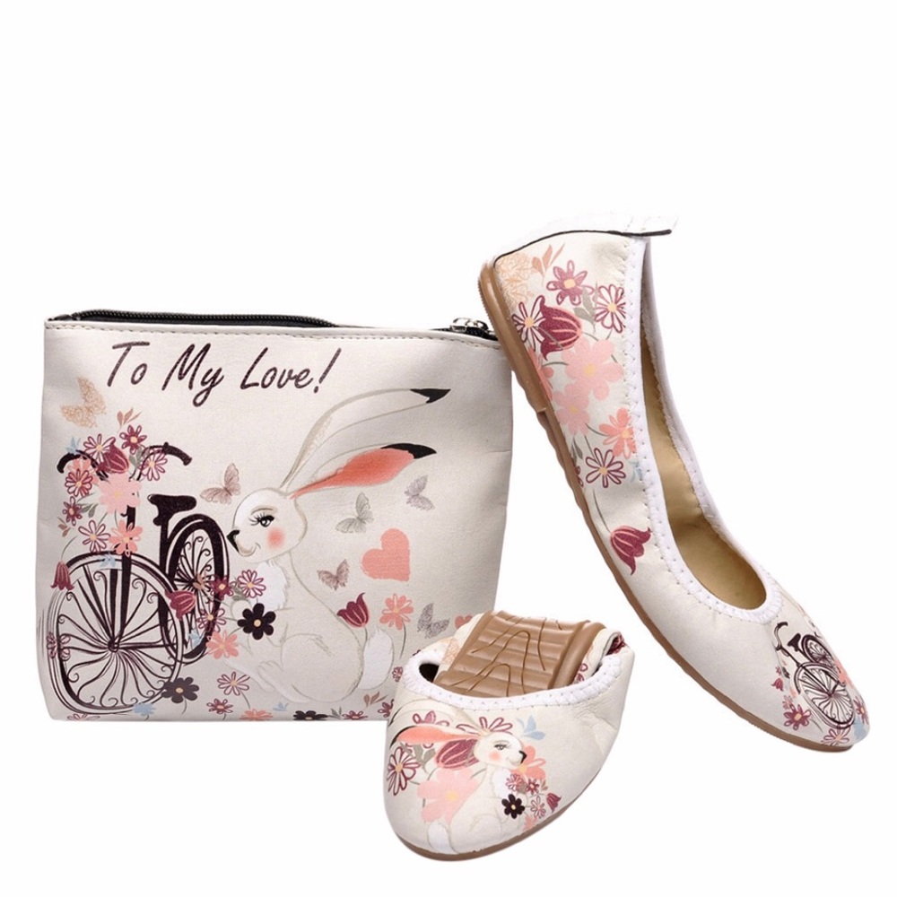 Blush & Magenta Bicycle-Themed Ballet Flat